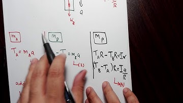 Masses connected through a string. Massive pulley. Newton