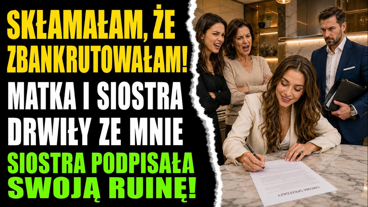 Sprzedałam firmę za 45 milionów złotych, a mój mąż kazał mi powiedzieć rodzinie, że zbankrutowałam. Moja matka odsunęła torebkę, siostra zaśmiała się, a szwagier rzucił platynową kartą na stół,...