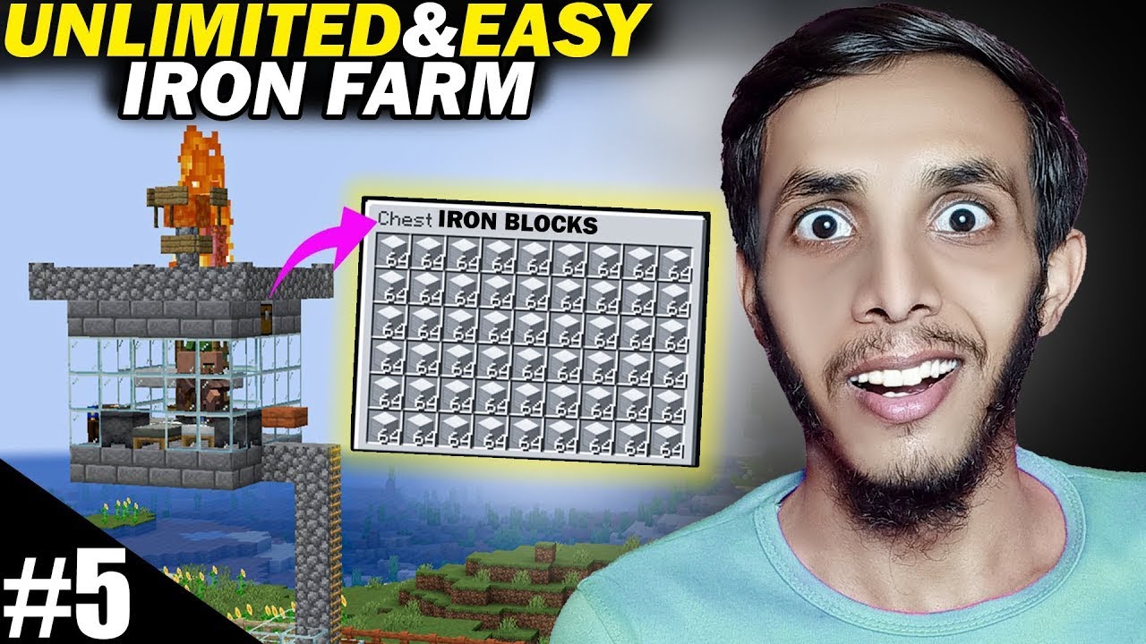 Super Easy Unlimited Iron Farm in minecraft Minecraft 5 YouTube
