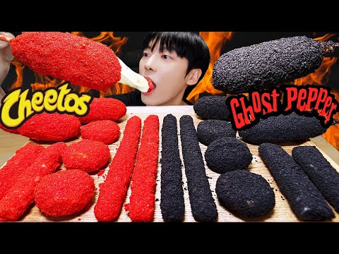 MUKBANG | 고스트 페퍼 VS 치토스 대왕 가래떡 튀김 핫도그 불닭 먹방 & 레시피 FIRE Ghost Pepper Tteokbokki