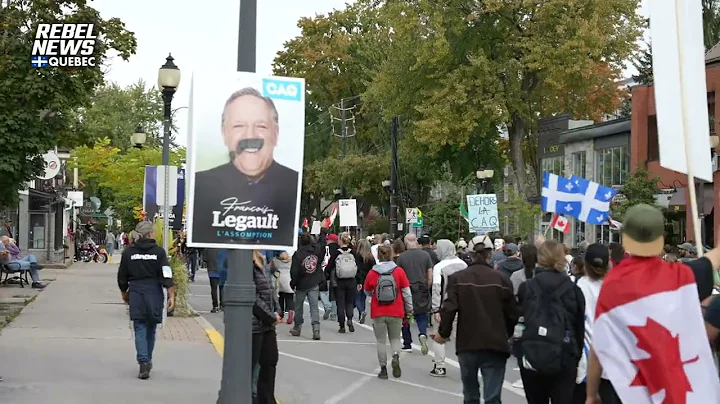 Manifestation anti-CAQ "Dehors Legault" se droule ...