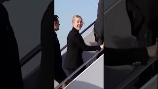 Elon Musk and Press Secretary Karoline Leavitt make their way to Air Force One
