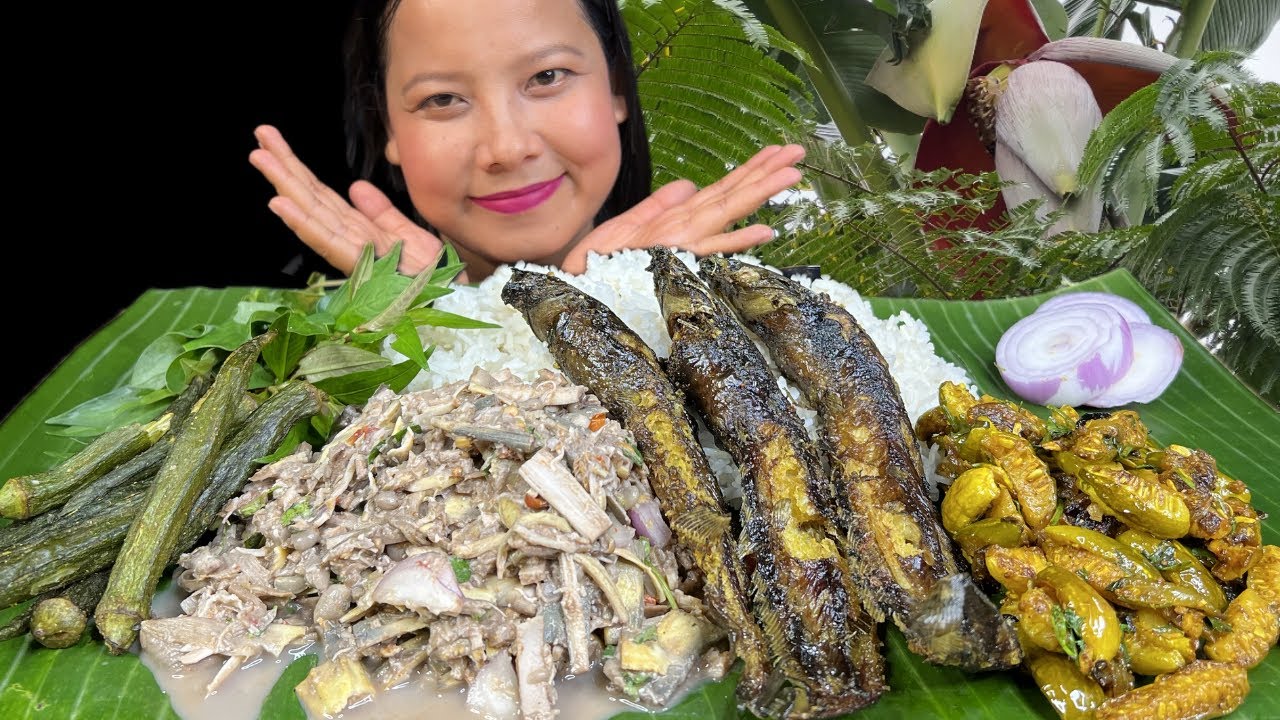 ORGANIC & HEALTHY DISHES || TRADITIONAL DISHES BANANA FLOWER ERONBA WITH FISH FRIED🔥🔥🔥