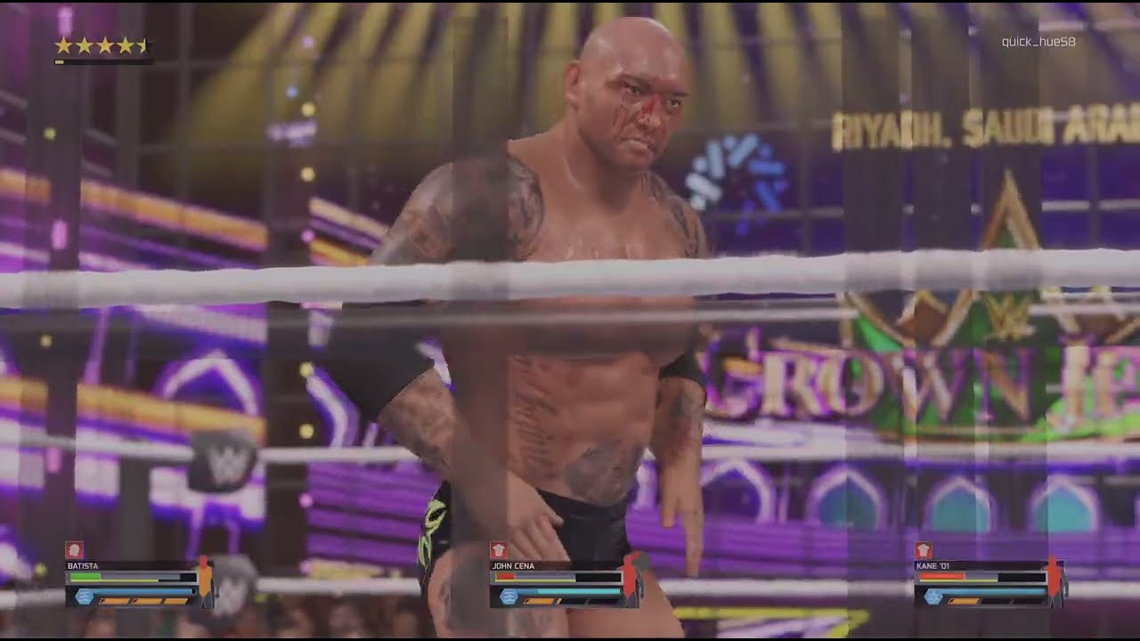 WWE 2K25 - Batista vs John Cena vs Kane (Steel Cage match)