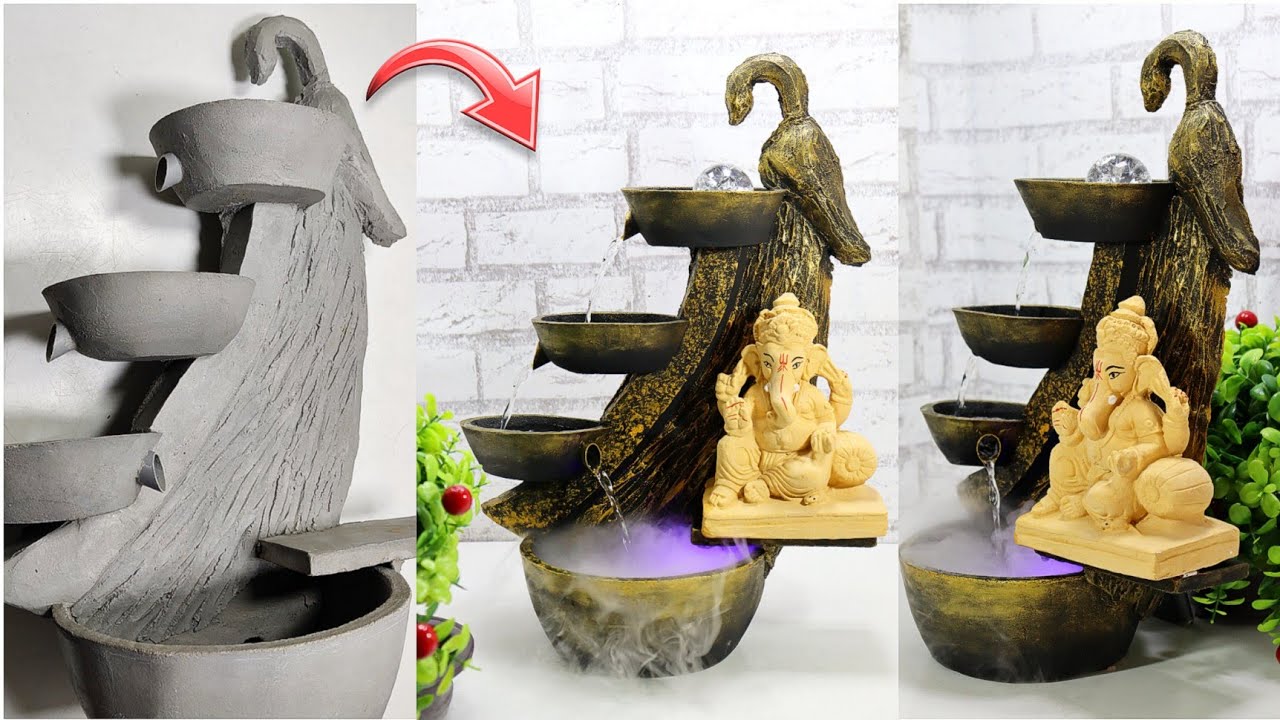 ECOFRIENDLY GANESHA How to Make Your Own Concrete Waterfall Fountain