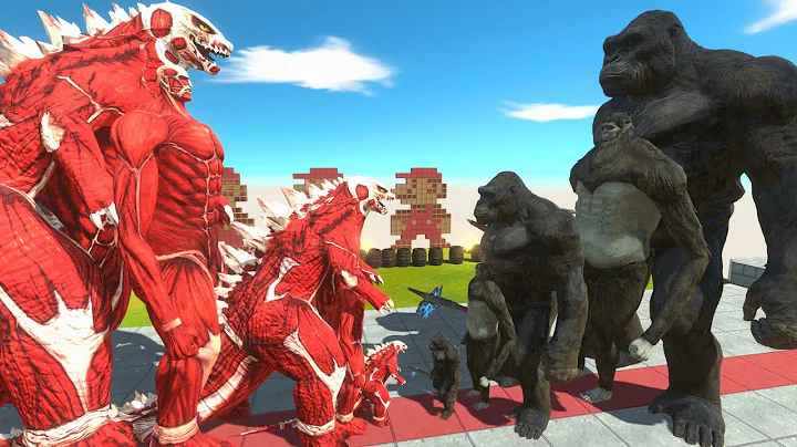 COLOSSAL TITANGODZILLA X COLOSSAL TITAN VS King Kong x Beast Titan - Animal Revolt Battle Simulator