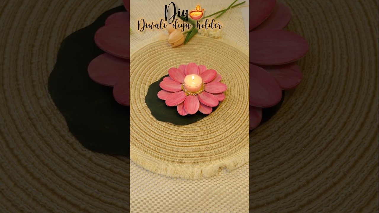 🪔 Diy Easy Diwali Décor Idea 🪔| Lotus Candle Holder with Spoons