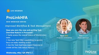 ProLinkHFA Webinar 2023 - Improved Workflow and Task Management