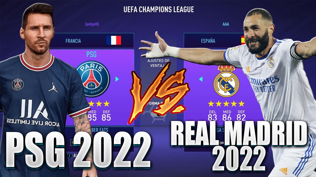 PSG 2022 (Con MESSI) vs REAL MADRID 2022  Experimentos Fifa 21  YouTube