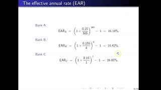 Interest rates, part 01 -- EAR, APR and the compounding of interest rates