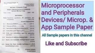 Microprocessor and Peripherals Question Paper