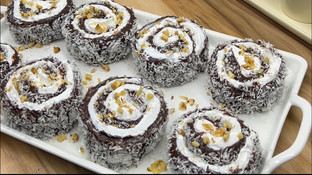 لقمة الباشا بالكاكاو / حلى بارد جدا لذيذ و سهل و بدون فرن 👌🌙