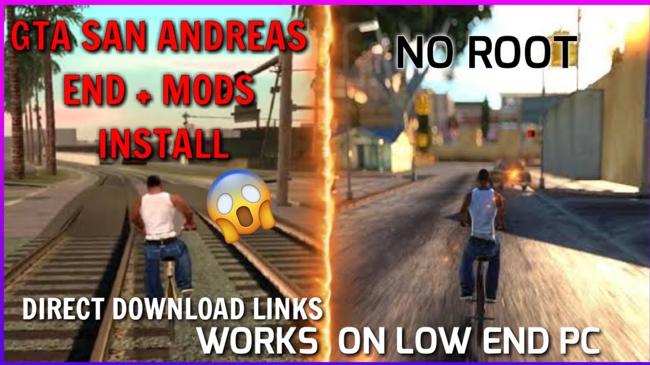 how to install gta san andreas HD grapics mod for low end pc - YouTube