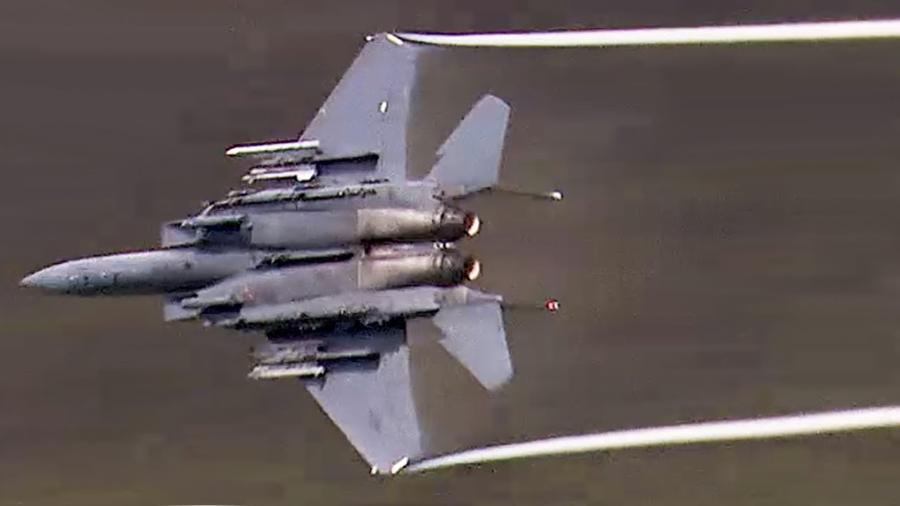 494th Fighter Squadron F-15s low level in the Mach Loop, Wales