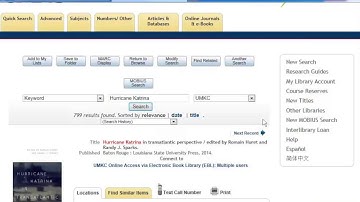 UMKC Libraries Catalog demo