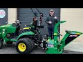 TINY TRACTOR CHIPPER! HOW TO OPERATE PTO OFF THE TRACTOR SEAT!