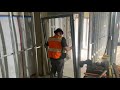 How to install a hollow metal door frame in steel studs start to finish in real time