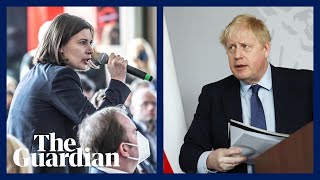 Ukrainian activist close to tears as she berates Boris Johnson over failure to do more