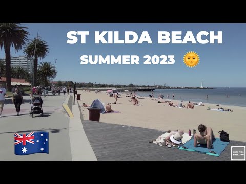 🇦🇺 ST KILDA BEACH, MELBOURNE | 2023 SUMMER WALKING TOUR [4K]