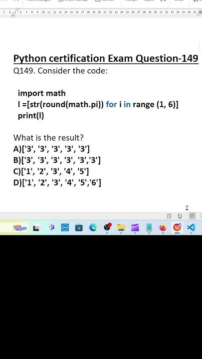 Python certification exam Question-149 - YouTube