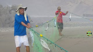 COMO SE PESCA CON RED EN EL MAR - PESCA CON RED - net fishing in the sea