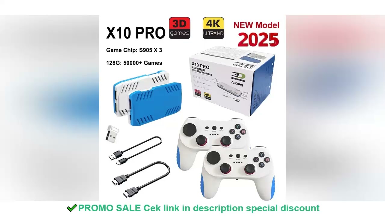 128G X10 PRO GameStick 4K HD TV Video Game Console 3D Games 40+Simulators S905 x 3 Retro Games Dual