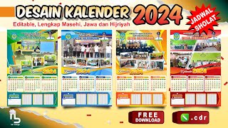 Desain Kalender 2024 - LENGKAP Hijriyah, Jawa & Jadwal Sholat (FREE CDR) - #nurdesigns screenshot 2