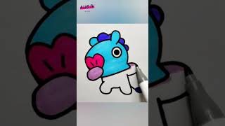 BTS BT21 Mang Coloring Drawing Video Oddly satisfying #MyBTStory #shorts #ashortaday