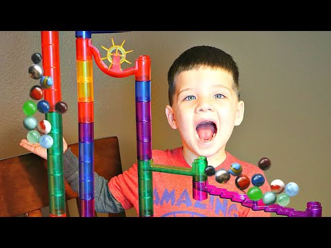 CALEB'S FAVORITE TOY EVER! MARBLE RUN RACE!