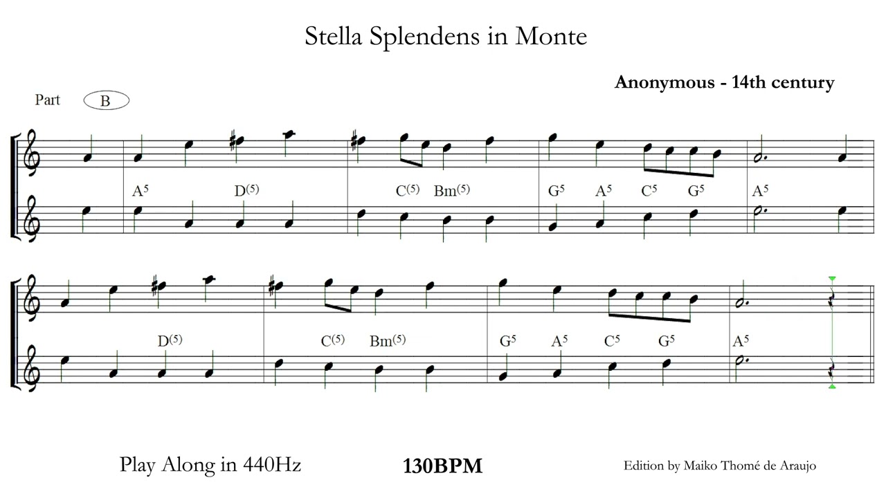 7.Stella Splendens in Monte - Play Along 130BPM - Medieval Tunes Vol.1 (7 of 12)