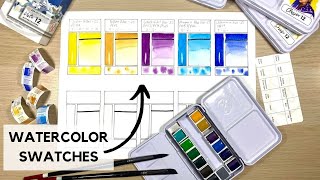 How to make WATERCOLOR SWATCHES and WHY IT IS IMPORTANT + Watercolor Swatch Chart