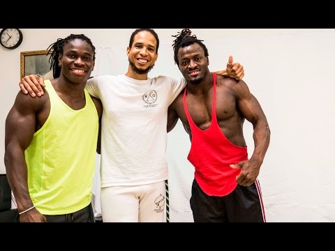 Alseny and Sekou try Capoeira for first time! BEAST TRIBE meets Batuque! Training Class