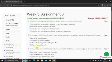 NPTEL Business Fundamentals for Entrepreneurs (Part 1) Week3 Assignment3 Solution August 2024