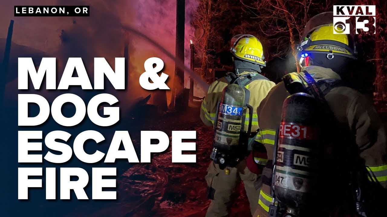 Man and Dog Escape House Fire in Lebanon - YouTube