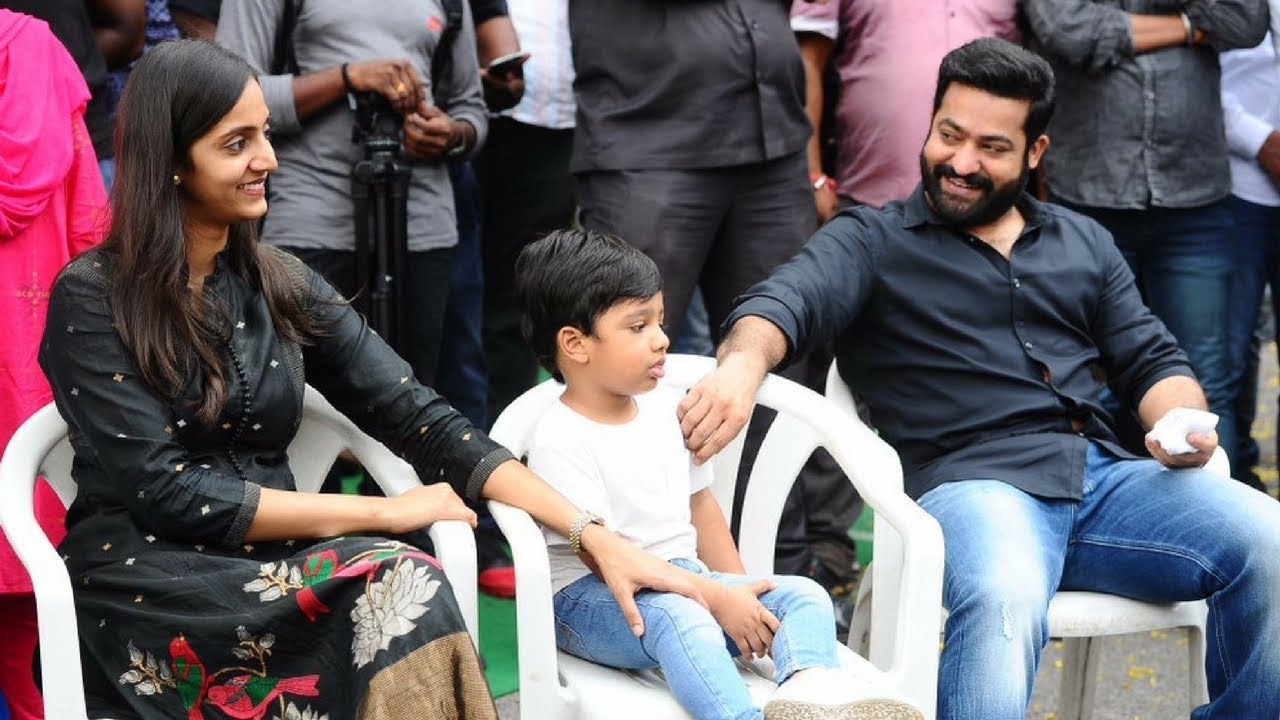 NTR Making Fun With Son Abhay Ram| NTR 28 Movie Launch