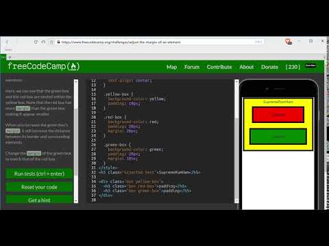 Adjust the Margin of an Element- freeCodeCamp HTML5 and CSS lesson #39