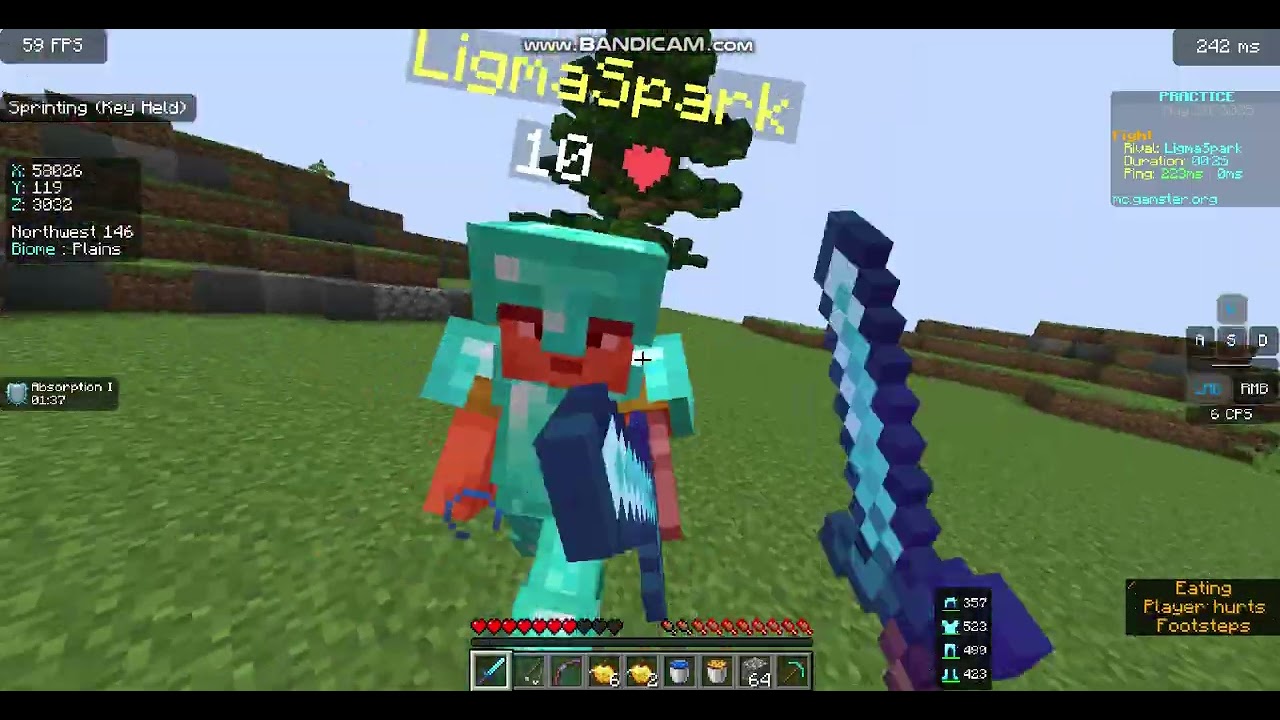 Minecraft PVP In mc.gamster.org | CaptainBlack | Rockstar Vlogs 2.0 | 