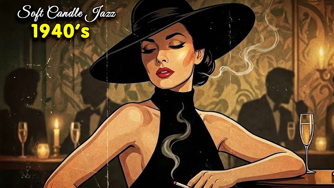 1940s Vintage Jazz - Late Night Candle Swing & Smoky Noir Lounge Mood | Elegant Jazz Bar 🍾