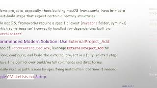 Resolving FetchContent_Declare Framework Build Issues on macOS with CMake