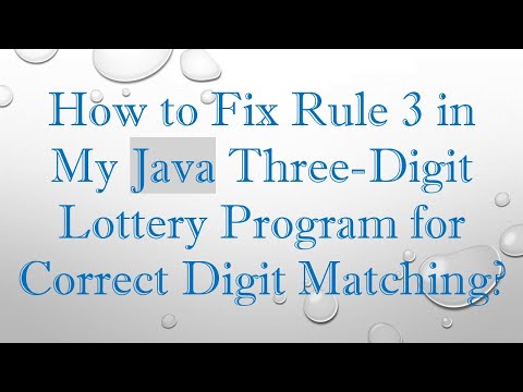 How to Fix Rule 3 in My Java Three-Digit Lottery Program for Correct Digit Matching?