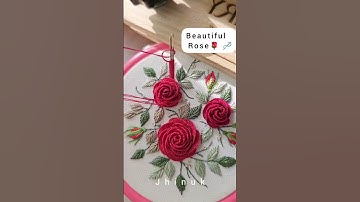 Thumbnail of Amazing hand embroidery rose stitching #shorts #trending #embroidery #stitch #ytshorts
