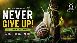 Never Give Up 🐌 Relaxing Snail Climbing ASMR | Rain Sounds for Sleep