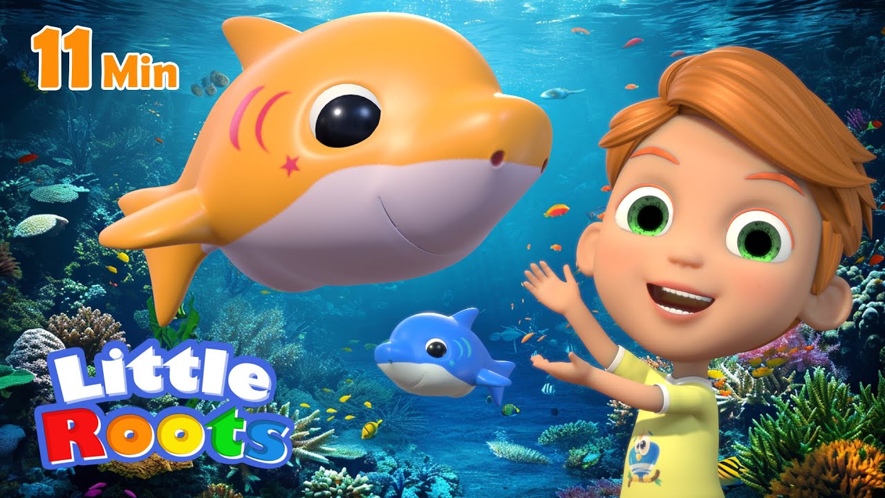 Baby Shark Dance |  baby shark mix song  | Little Roots - Nursery Rhymes | Kids Songs