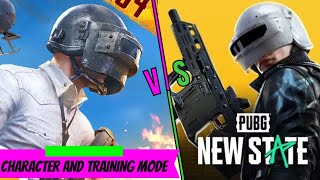 PUBG NEW STATE VS PUBG MOBILE CHARACTER COMPARISON And TRAINING MODE screenshot 4