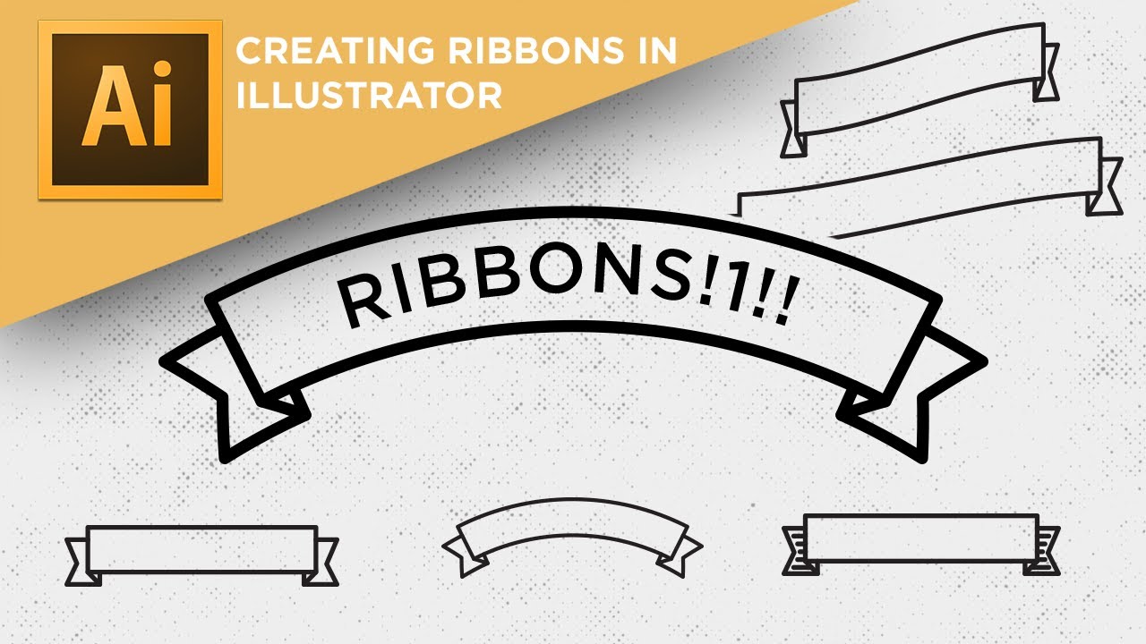 How To Create Ribbons And Banners In Adobe Illustrator Youtube
