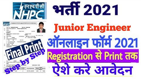 NHPC Recruitment Junior Engineer 2021| Step by Step Form Fillup process| TotalPosts 173 | All Detail
