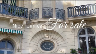 The best of Cimiez: 214 sqm sea view apartement for sale.  Belle epoque with independant entrance.