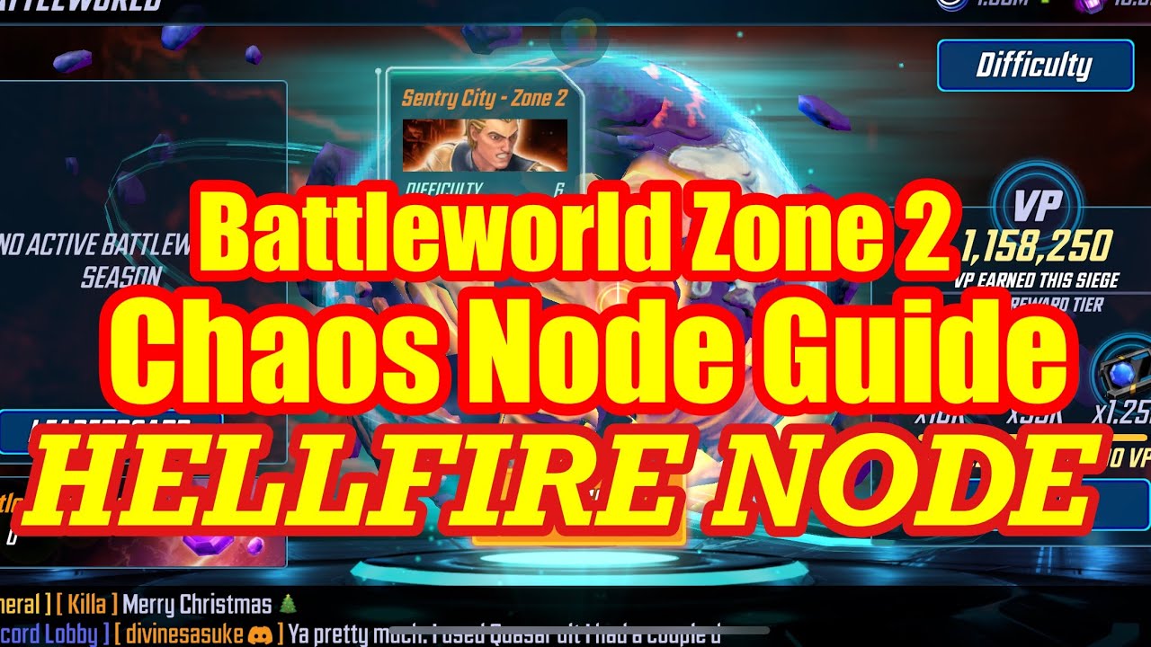 BattleWorld Sentry Zone 2 | How To Beat the Chaos Node and Hellfire/Accursed | Marvel Strike Force