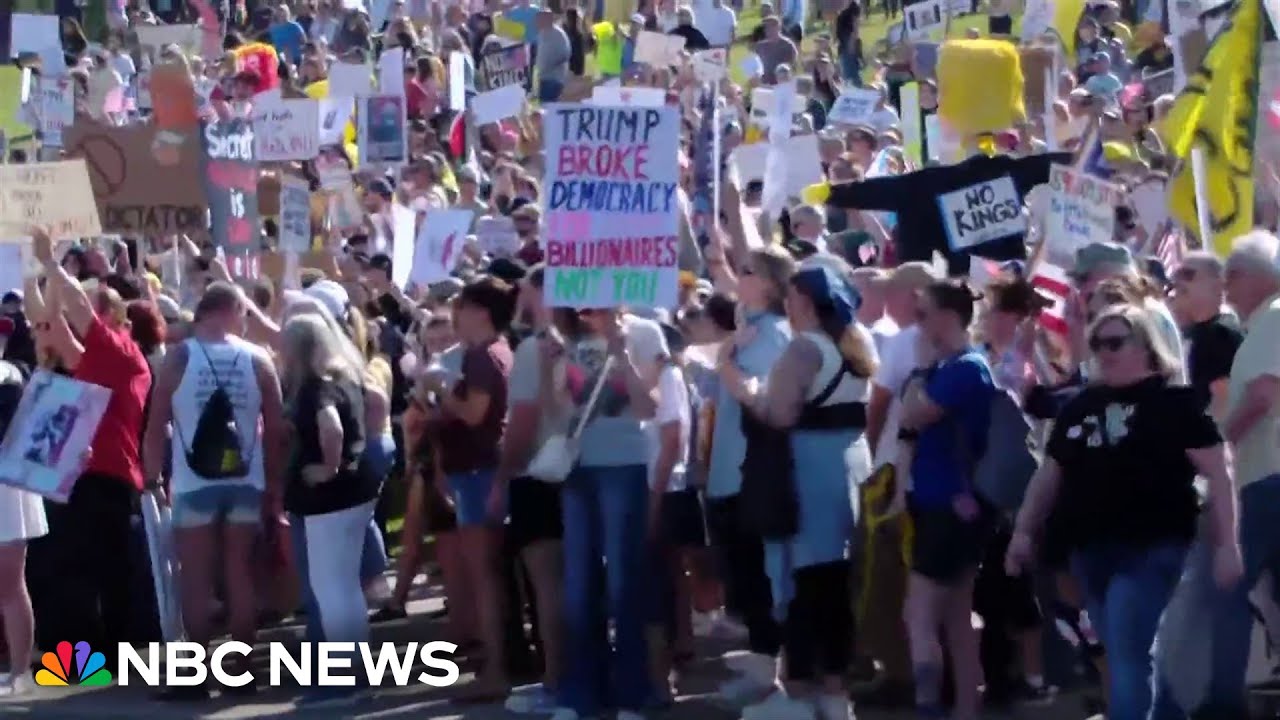 Massive crowds take to streets to protest Trump administration