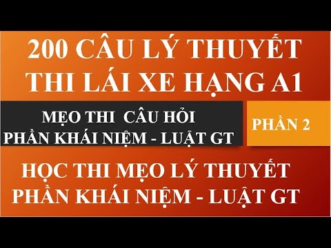Video Mẹo thi GPLX xe mô tô Hạng A1 - PHẦN Khái Niệm - Luật... - youtube